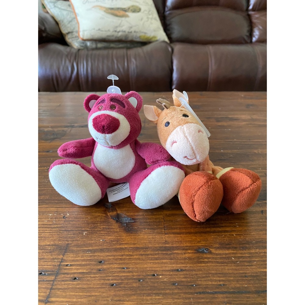 Disney Toy Story Plush Lot Lotso Huggin Bear & Bullseye Horse Small Stuffed Toy